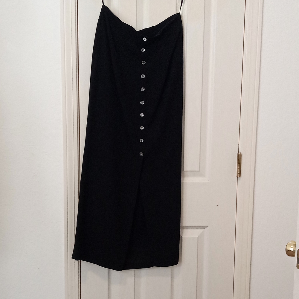 Long black skirt blingy buttons